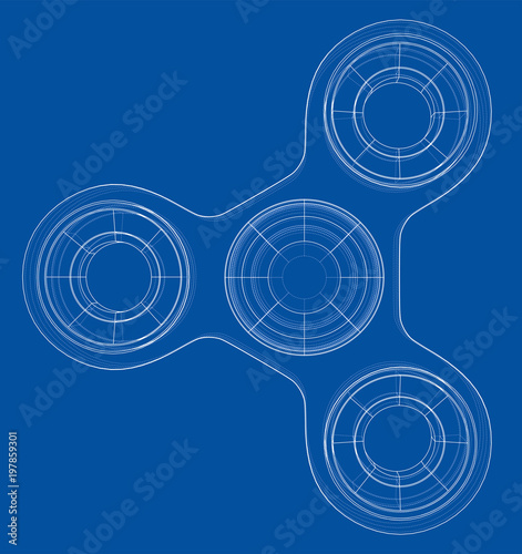 Hand spinner outline. Vector