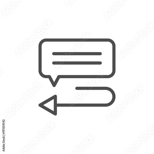 Reply message line icon