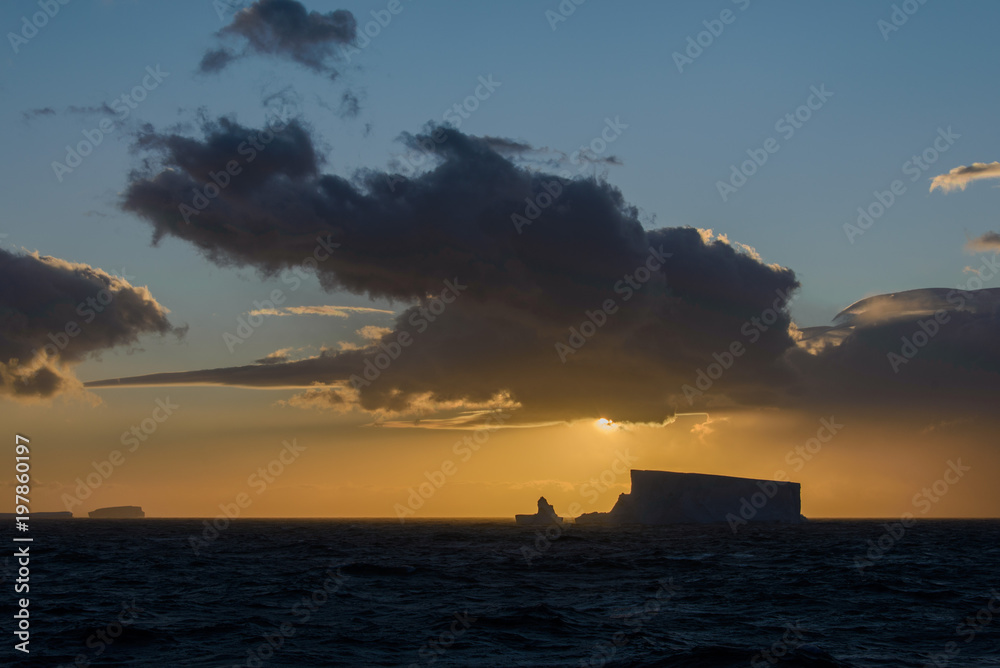 Iceberg at sunset