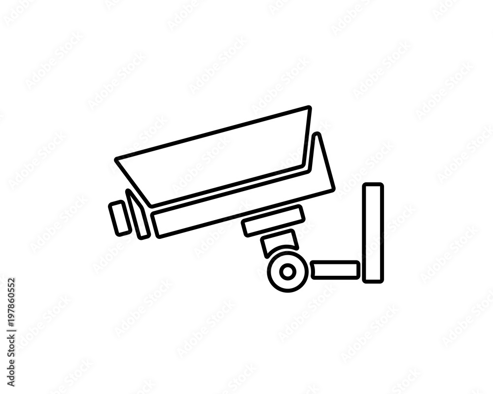 security camera icon design illustration,line icon design style, designed for print and web