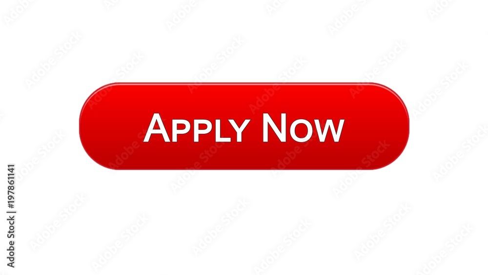 Apply now web interface button red color, online education program, vacancy Apply now web interface button red color, online education program, vacancy