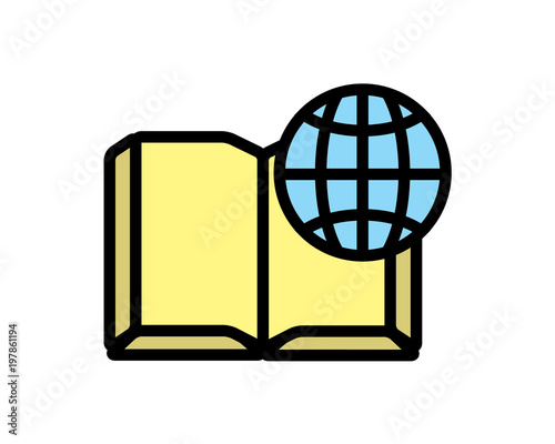 world book icon design illustration,cartoon design style, designed for print and web