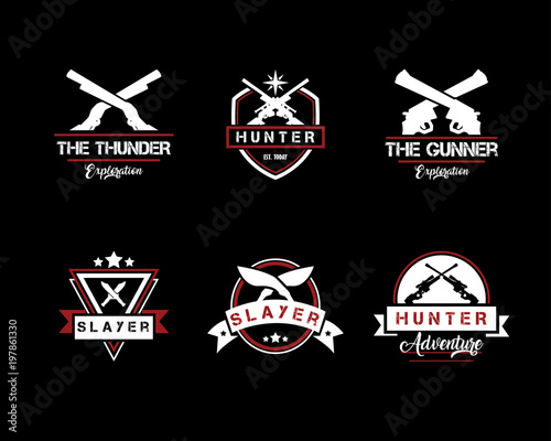 weapon retro vintage design illustration,vintage design style, designed for print and logo