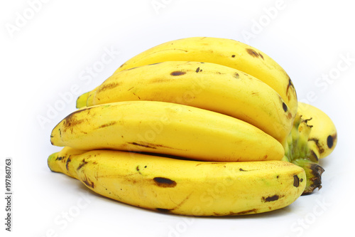 Fresh yellow banana isolate on white background 