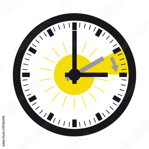 Sommerzeit - Zeitverschiebung nach vorne - Vector Illustration - Freigestellt auf weißem Hintergrund