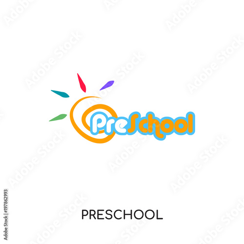 preschool logo image isolated on white background for your web, mobile and app design