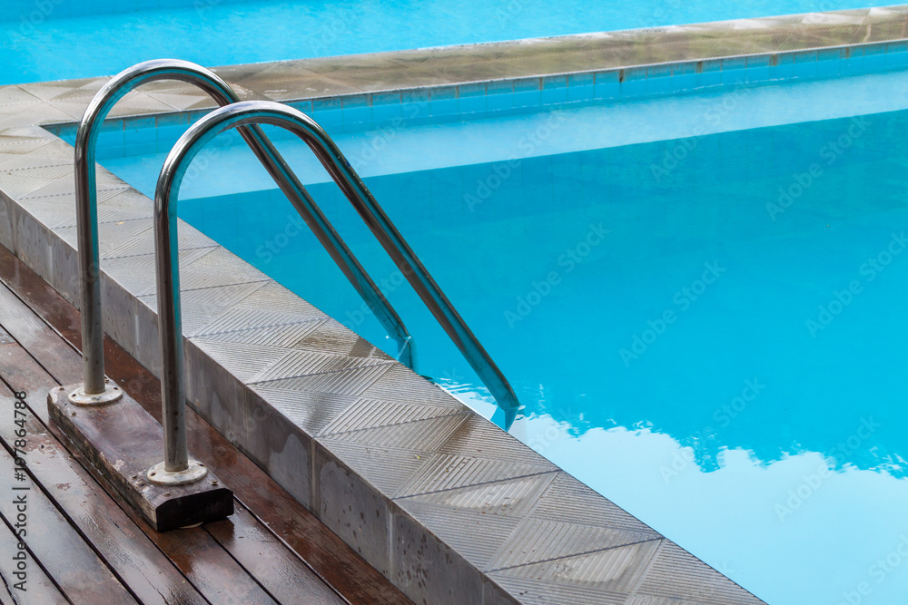 Obraz premium A stair at swimming pool side