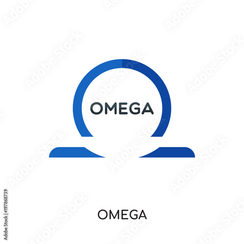 omega logo isolated on white background for your web, mobile and app design
