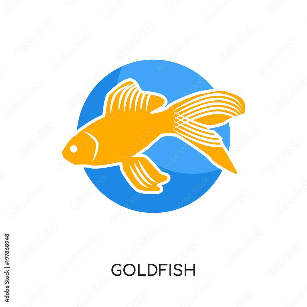 goldfish logo isolated on white background for your web, mobile and app  design Stock Vector