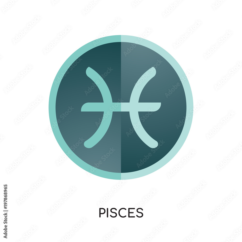 Obraz premium pisces logo isolated on white background for your web, mobile and app design