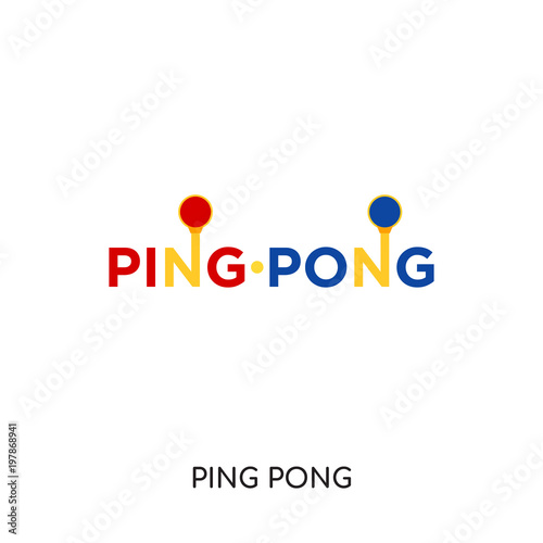 ping pong logo isolated on white background for your web, mobile and app design