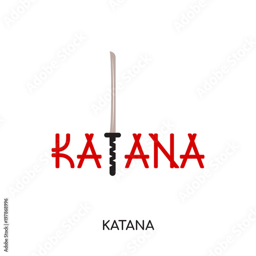 katana logo isolated on white background for your web, mobile and app design
