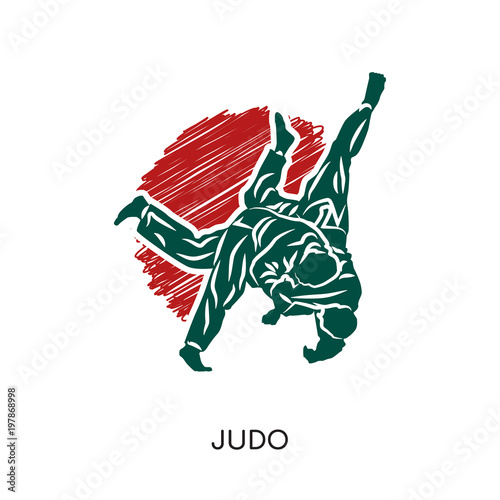 judo logo isolated on white background for your web, mobile and app design