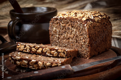 Whole Grain rye bread with seeds.