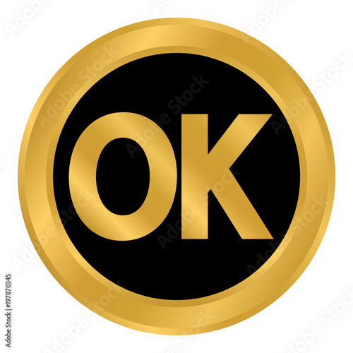 Ok button on white.