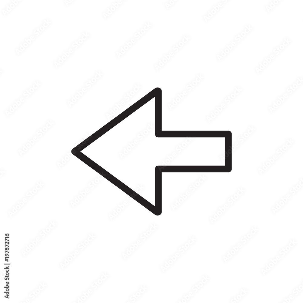 arrow left outlined vector icon. Modern simple isolated sign. Pixel perfect vector  illustration for logo, website, mobile app and other designs