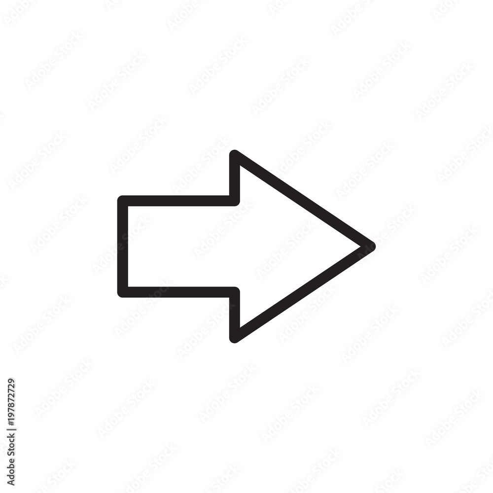 arrow right outlined vector icon. Modern simple isolated sign. Pixel perfect vector  illustration for logo, website, mobile app and other designs