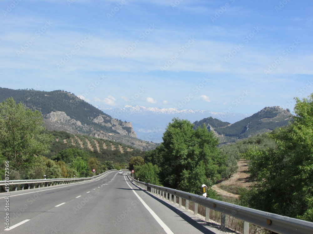 Road to Sierra Nevada mountains, Spain