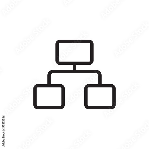 square block diagram, structure graph outlined vector icon. Modern simple isolated sign. Pixel perfect vector illustration for logo, website, mobile app and other designs