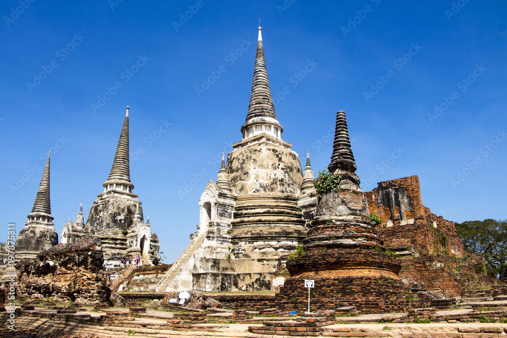 Wat Phra Sri Sanphet holiest temple on the site of the old Royal Palace in Thailand's ancient capital of Ayutthaya 