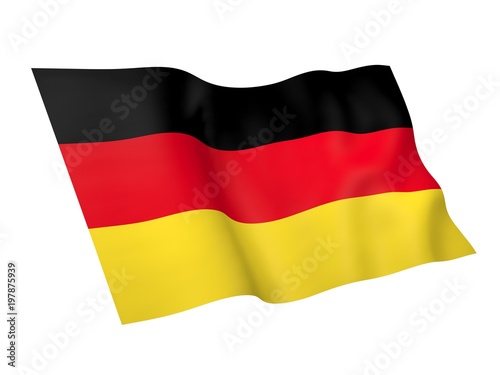 3D illustration of Germany flag