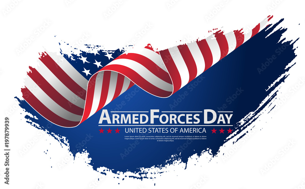 Armed forces day template poster design. Vector illustration background for Armed forces day. - obrazy, fototapety, plakaty 