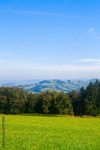 Meadows and houses in the Austrian Alps