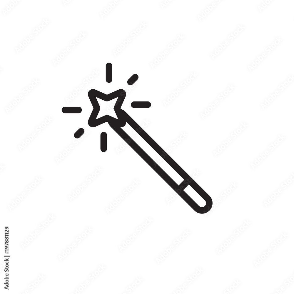 magic wand outlined vector icon. Modern simple isolated sign. Pixel perfect vector illustration for logo, website, mobile app and other designs magic wand outlined vector icon. Modern simple isolated sign. Pixel perfect vector illustration for logo, website, mobile app and other designs