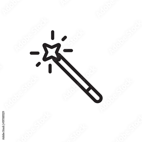 magic wand outlined vector icon. Modern simple isolated sign. Pixel perfect vector illustration for logo, website, mobile app and other designs