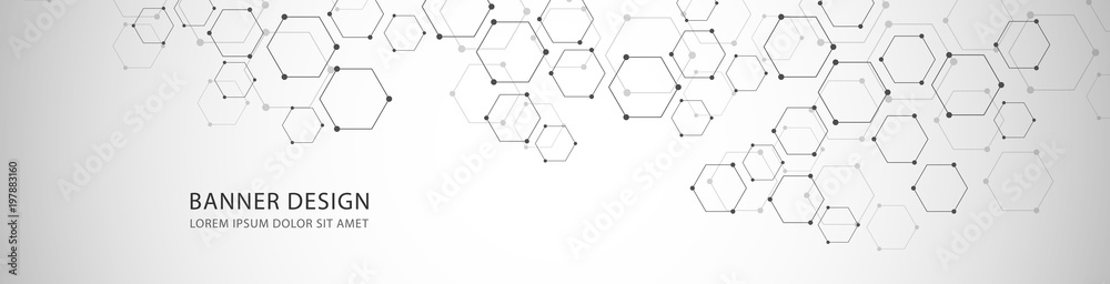Vector banner design with hexagons abstract background. Vector banner design with hexagons abstract background.