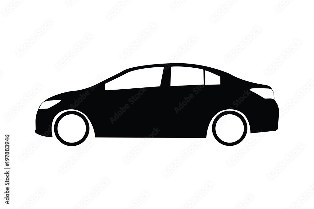 vector of silhouette modern car