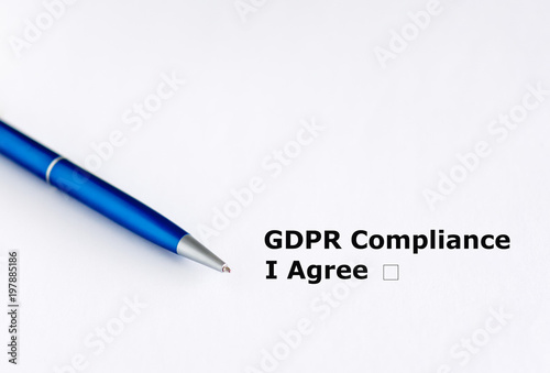 Pen on a Paper with GDPR Compliance. Data Protection EU