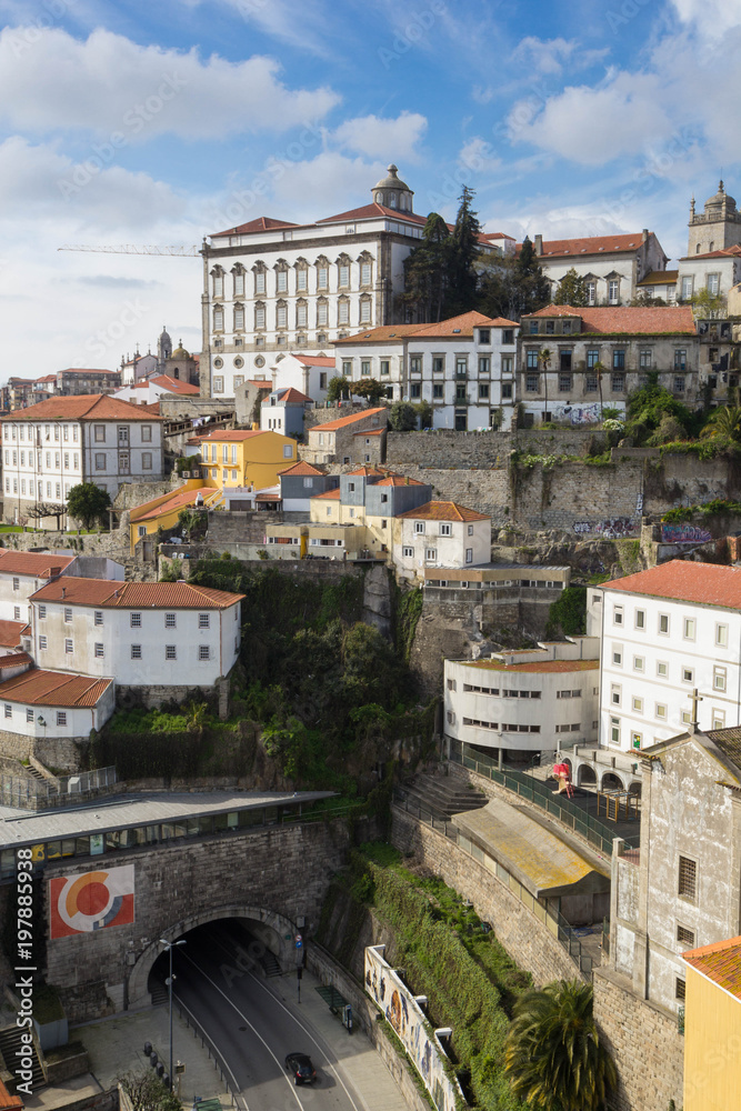 Aerial view of Porto with Episcopal Palace on the top.