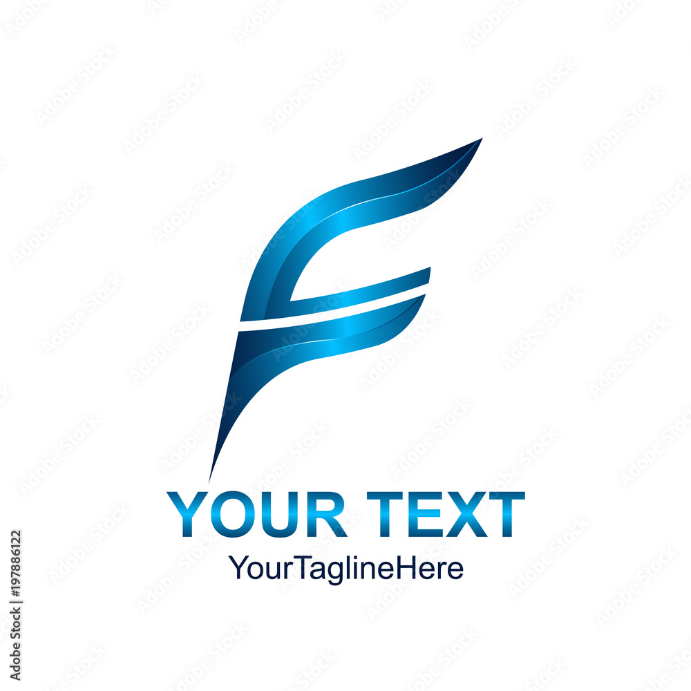 Initial letter F logo template colored blue design for business and company identity Initial letter F logo template colored blue design for business and company identity