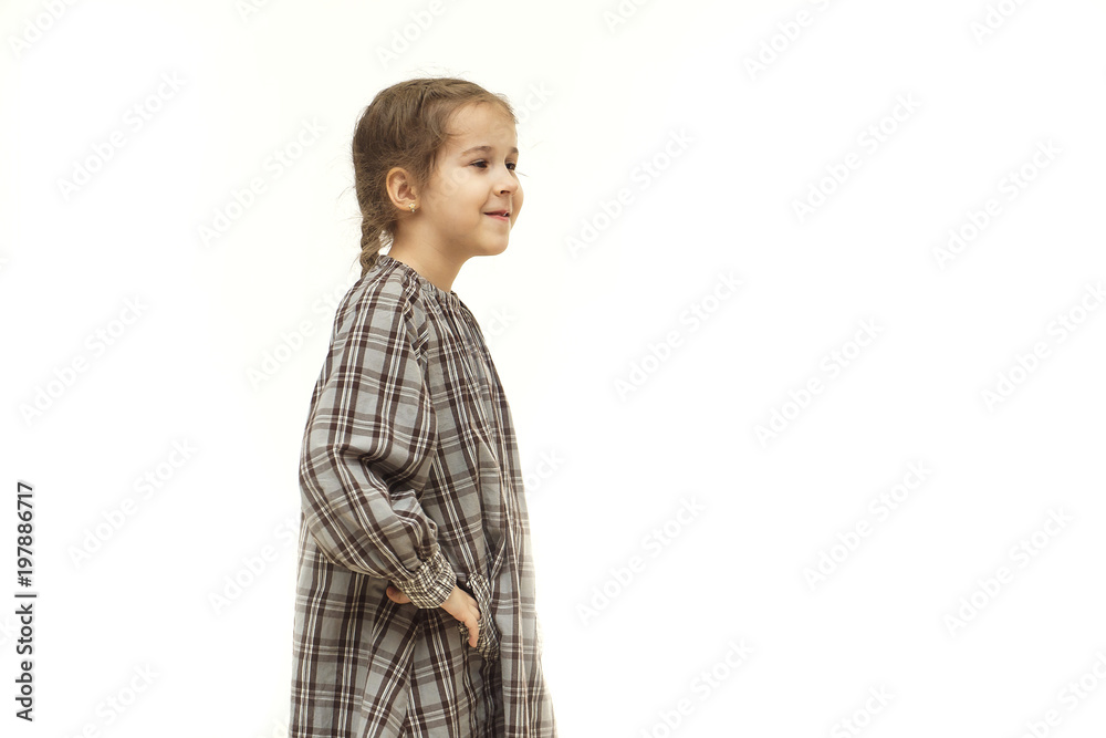 Full length portrait of a happy little girl on white background Full length portrait of a happy little girl on white background