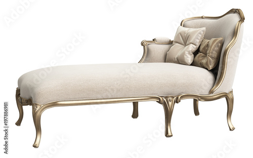 Papier peint Classic chaise longue isolated on white background