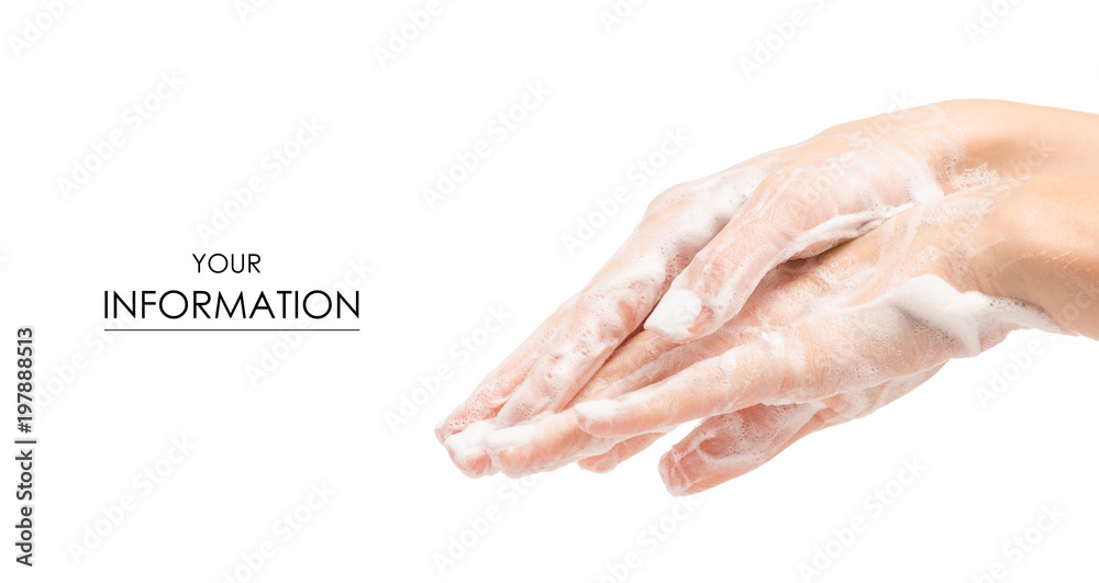 Soapy female hand foam pattern Soapy female hand foam pattern