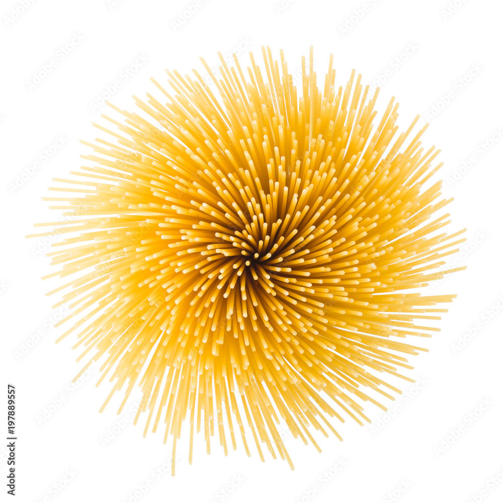 Obraz premium pasta, spaghetti, isolated on white background, clipping path