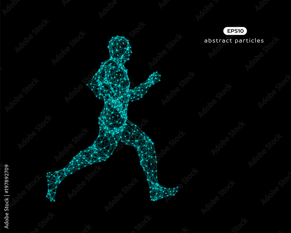 Abstract vector illustration of running man. Abstract vector illustration of running man.