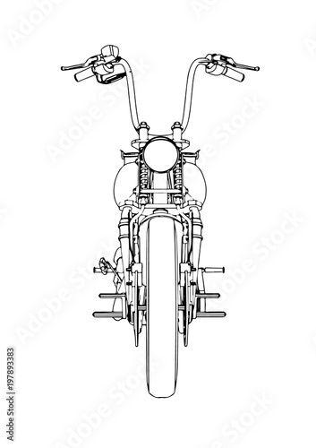 sketch of a motorcycle vector