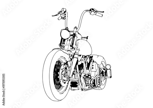 sketch of a motorcycle vector