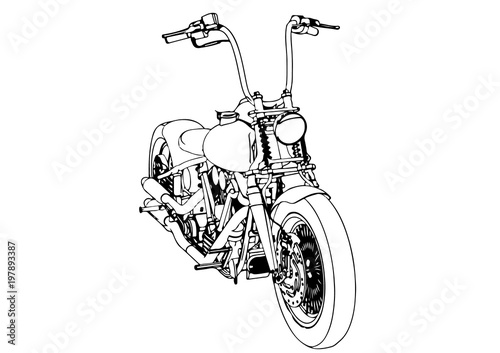 sketch of a motorcycle vector