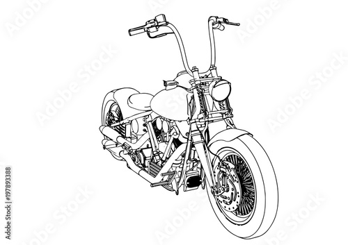 sketch of a motorcycle vector
