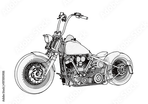 sketch of a motorcycle vector