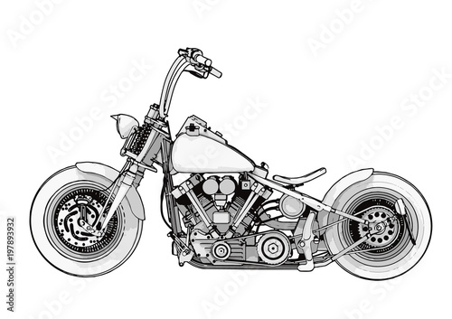 sketch of a motorcycle vector