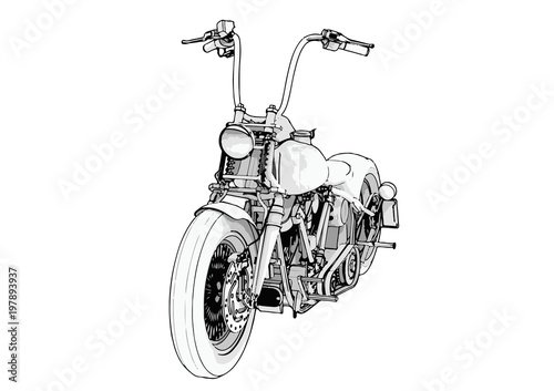 sketch of a motorcycle vector