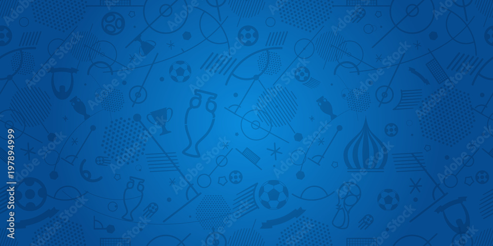 Different football silhouettes abstract background