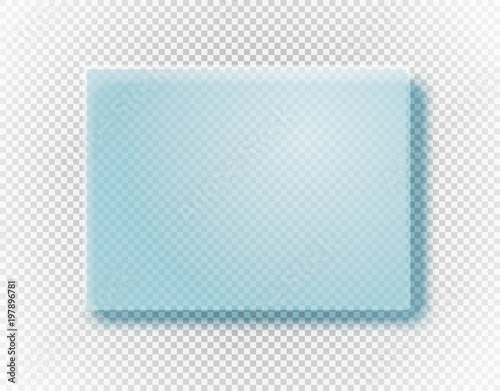 Empty glass board isolated on transparent background. Layered and detailed iluustration