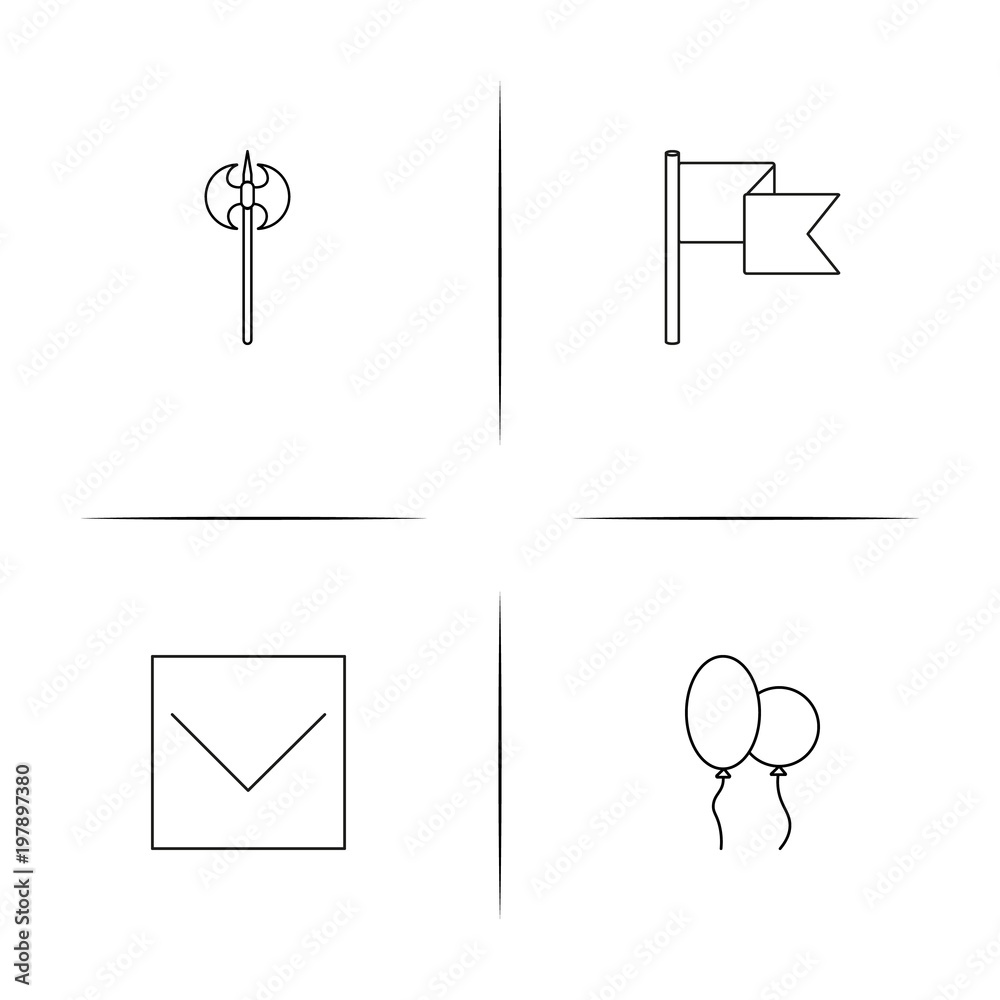 Lifestyle simple linear icons set. Outlined vector icons
