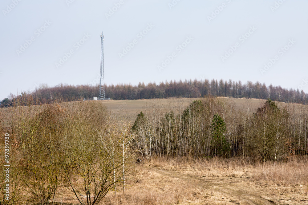Radio tower on the first days of spring Radio tower on the first days of spring